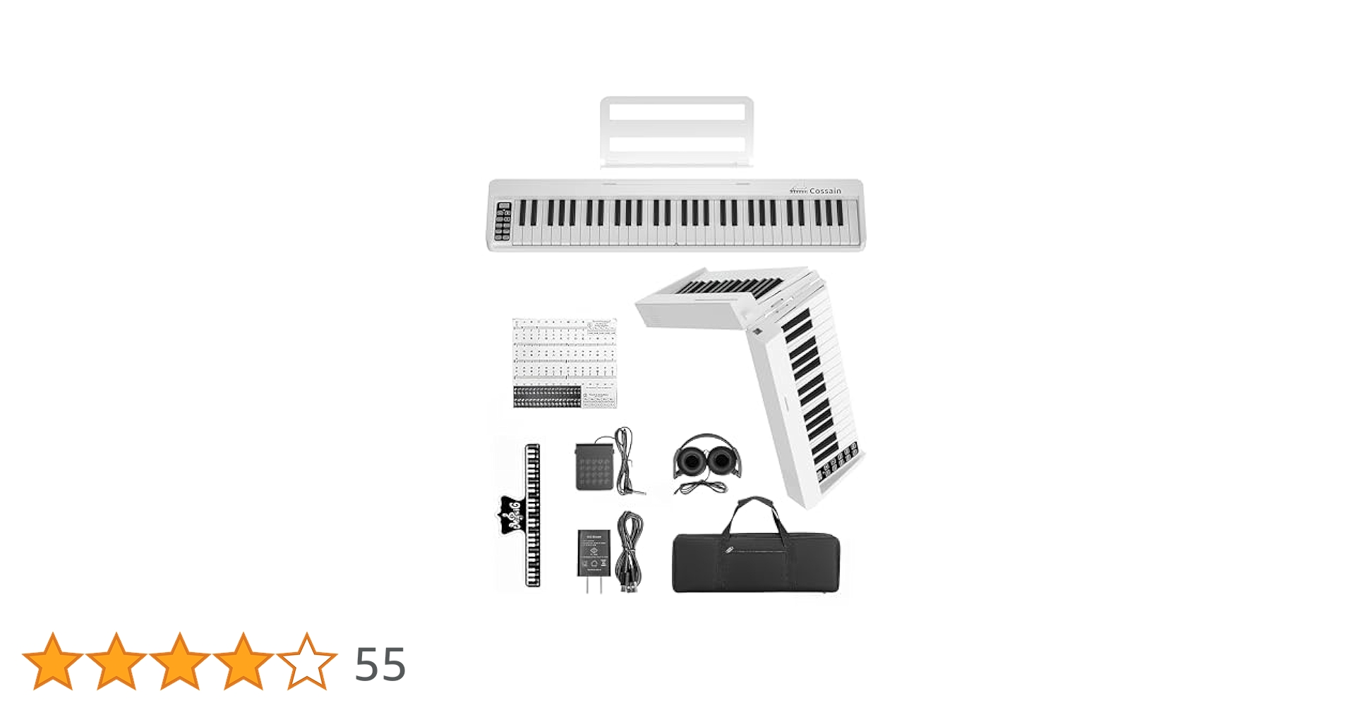 Amazon | Cossain BX-18 電子ピアノ 61鍵盤 折り畳み式 初心者
